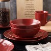 Stone Lain Sam 32-Piece Porcelain Dinnerware Set, Service for 8, Red - 2 of 4