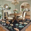 Floral Rugs for Living Room Bedroom Soft Washable Rug Scalloped Edge Plaid Pattern Area Rug Non-Slip Low Pile Rug - 2 of 4