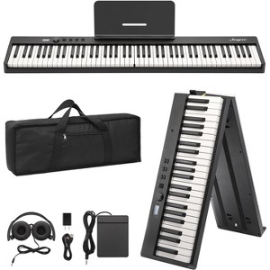 270 88-Key Portable Electric Keyboard-Full Size Semi-Weighted-Folding Design With Stand-Pedal-Headphones-Carry Bag-MIDI Bluetooth - 1 of 4