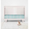 Bacati - Houndstooth Aqua Muslin 100 percent Cotton Universal Baby US Standard Crib or Toddler Bed Fitted Sheet - 4 of 4