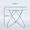 Tempered Glass Dining Table with Gold Metal Leg, Round End Table Leisure Coffee Table, Space-Saving Kitchen Table - ModernLuxe - 3 of 4