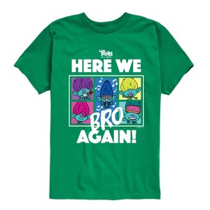 Boys' - Trolls - Here We Bro Again Branch and Brothers Short Sleeve Graphic T-Shirt - 1 of 4