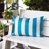 TopComfy Support Pillow Stripe Design Outdoor and Indoor Water Resistant Fabric for Patio Use, Blue, 17"*17"*10" - 3 of 4