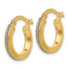 Black Bow Jewelry 3mm Glitter Infused Round Hoop Earrings in 14k Yellow Gold, 14mm - 2 of 4