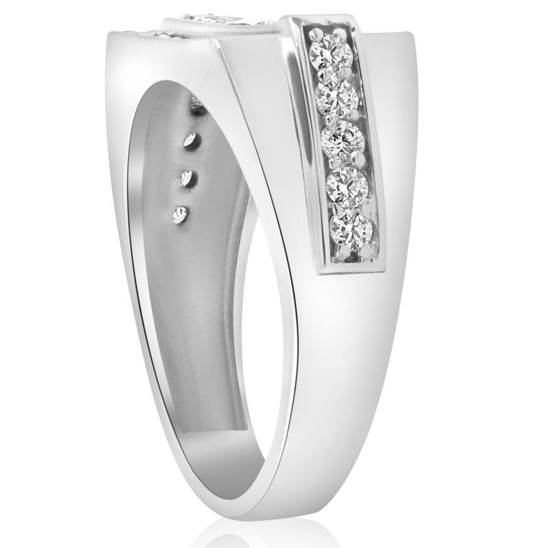 Pompeii3 3/4ct Diamond Mens Wedding Ring 10k White Gold, 3 of 6