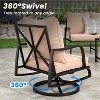Compact 2-Piece Patio Furniture Set - Outdoor Swivel and Rocking Chairs with 4 Thick Cushions, Stylish Metal Bistro Set - 3 of 4