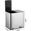 2 x 4 Gallon Dual Compartment Trash Can with Removable Inner Buckets, Built in Filter for Odor Control, Stainless Steel Step-on Rubbish Bin, 2 x 15 L - 3 of 4