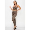 Slickblue Snake Print Crop Top & Leggings, Tie Front & High Waist, 2 Piece Set, Casual, Mocha/Sage, Size S-L - 4 of 4