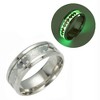 Glow in the Dark Bats Steel Wedding Band Ring Men Women Ginger Lyne Collection - 2 of 4