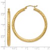 Black Bow Jewelry 3mm, 14k Yellow Gold Diamond-cut Hoops, 40mm (1 1/2 Inch) - 3 of 4