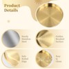 Attop 6-Pack Gold Trays 9.8 Inch Round Decorative Serving Trays Stainless Steel vanity Organizer for Jewelry Bathroom Cafe Counter - 3 of 4