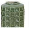 Sage Green Terra Cotta Vase – 6.75"H, 5.5"D Geometric Design, Indoor Decor Accent – By Melrose - 3 of 3