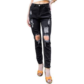 Anna-Kaci Women's Stretch Skinny Distressed Jeans