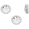 Pompeii3 7/8ct Diamond Halo Stud Earring Jackets Solid 14K White Gold (6-6.7mm) - 3 of 4