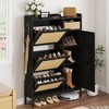 WhizMax Rattan Shoe Storage Cabinet with 3 Flip Drawers, Freestanding Organizer with Adjustable Shelves for Entryway, Narrow Shoe Rack Cabinet - 3 of 4