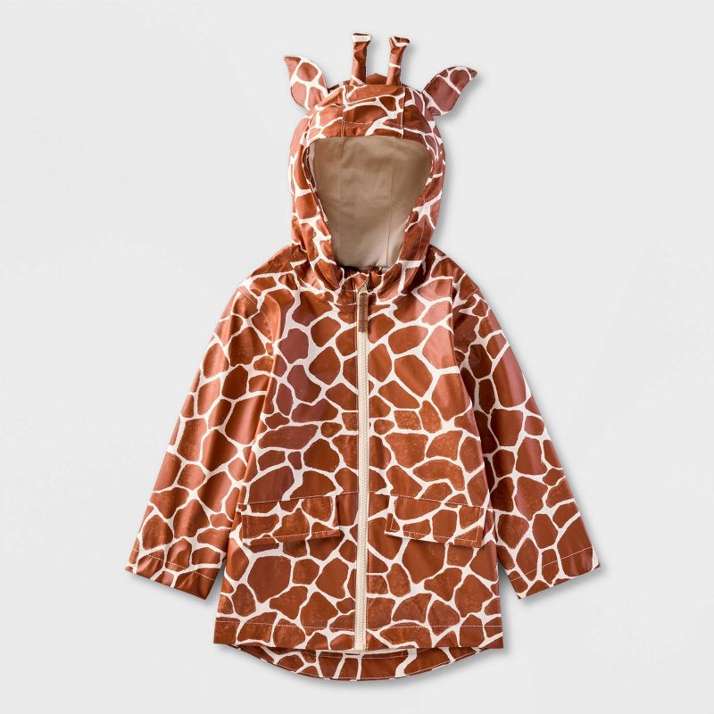 Toddler Giraffe Rain Jacket - Cat & Jack™ Brown, 1 of 5