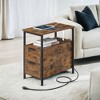 VASAGLE Side Table with Charging Station, Narrow End Table with 2 Drawers, Slim Nightstand and Bedside Table with Storage - 2 of 4