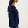 Anna-Kaci Women's Long Sleeve Striped Knit Sweater with Boat Neckline and Relaxed Fit - 3 of 4