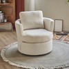 Swivel Accent Chair, Upholstered Round Barrel Chair, No Noise 360 Degree Swivel Metal Base, Reversible Seat Cushion Armchair - 2 of 4
