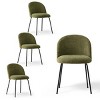 Nano Linen Upholstered Dining Chairs Set of 4,Wider Seat Armless Dining Room Chair with Metal Leg for Kitchen Dining Room Farmhouse-Maison Boucle - 2 of 4