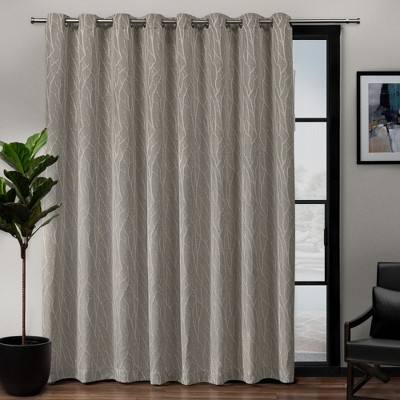 Forest Hill Patio Woven Blackout Grommet Top Single Curtain Panel Ash - Exclusive Home