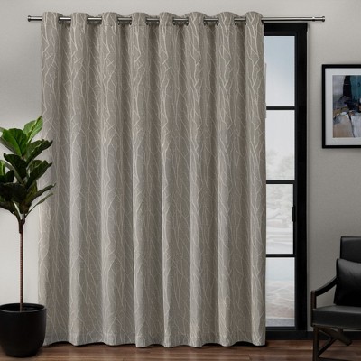 Forest Hill Patio Woven Blackout Grommet Top Single Curtain Panel - Exclusive Home