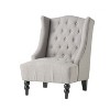 CAVINAS Modern Wingback Accent Chair with Button Tufted Diamond Stitching & Turned Birch Wood Legs, Upholstered Armchair for Living Room - 3 of 4