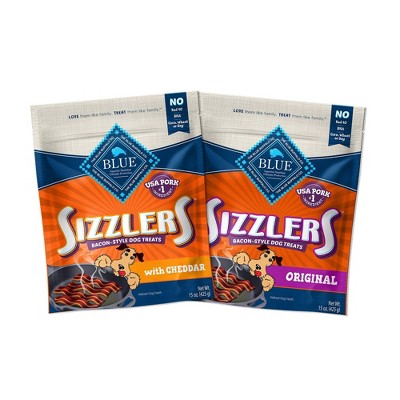 Blue Buffalo Sizzlers Pork and Cheddar Dog Treat Variety Pack - 15oz