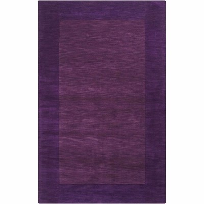Greene Dark Purple Wool High Pile Rectangular Rug