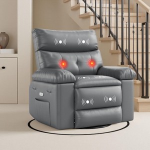 GustoWave Swivel Rocking Chair for Adults, Massage Recliner Sofa, Upholstered Glider Recliner Nursery Chair for Living Room - 1 of 4