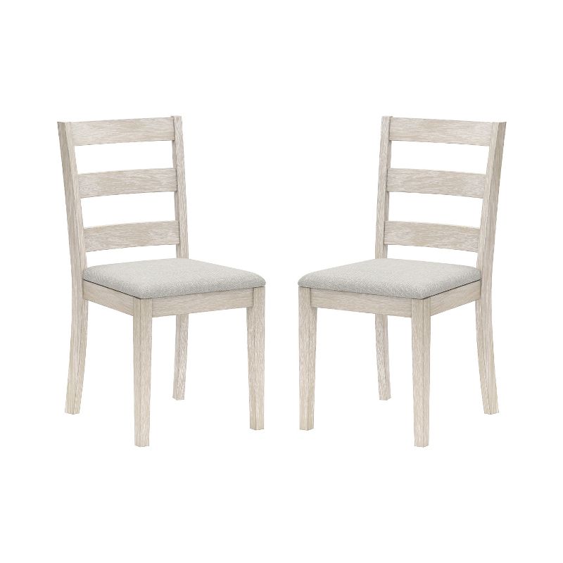 Set of 2 Spencer Wood Ladder Back Dining Chairs White Wire Brush - Hillsdale Furniture, 1 of 13