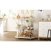Jojoka Gold Bar Carts with 4-Tiers Storage Shelves，Mobile Bar Seving Carts On Wheels with Wine Rack and Glass Holder for Kitchen, Dining Room - 2 of 4