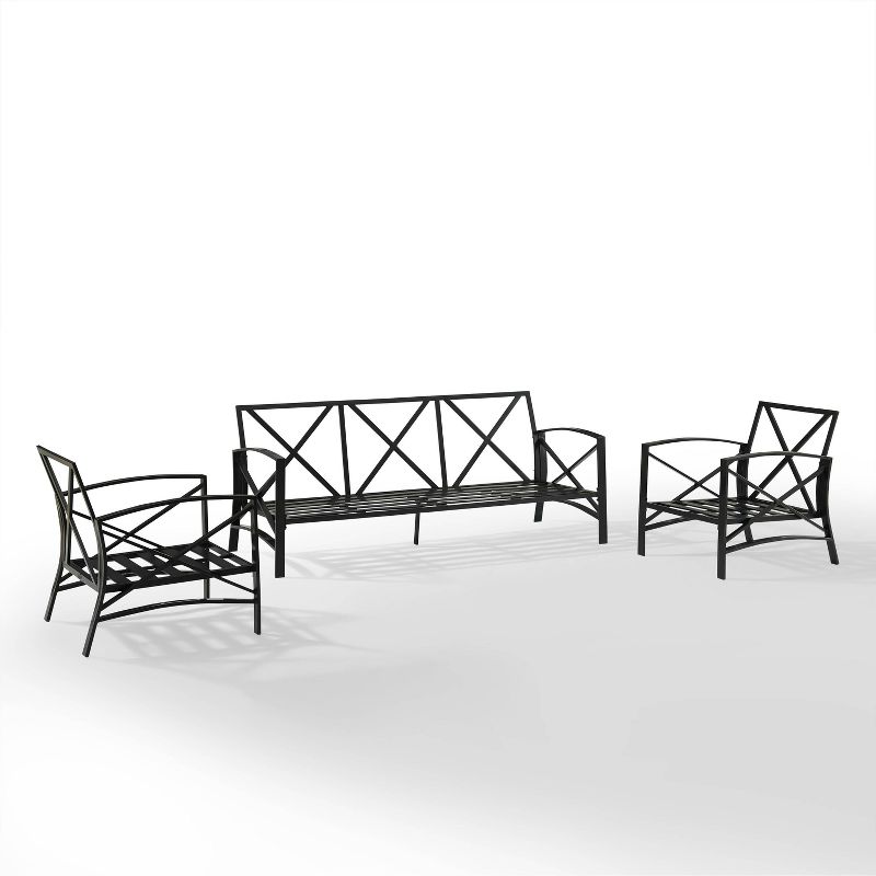 Kaplan 3pc Outdoor Sofa Set with Sofa &#38; 2 Arm Chairs - Oatmeal - Crosley, 5 of 10