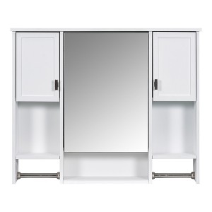 Ridstar 28.7 in. H White Modern Wall Mounted Bathroom Storage Cabinet with Mirror - 1 of 4