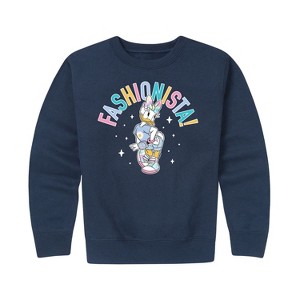 Girls' - Disney - Fashionista Graphic Long Sleeve Fleece Sweatshirt - 1 of 4