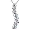 Pompeii3 F/VS 3Ct Diamond Journey Pendant Gold Women's Necklace Lab Created - 2 of 4