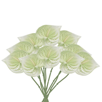 Unique Bargains Artificial Anthurium Lily Flowers for Home Decor 10 Pcs