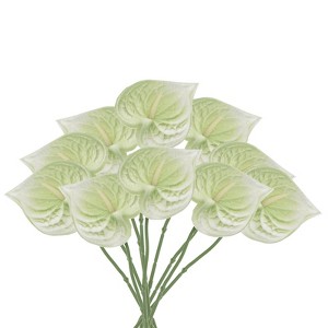 Unique Bargains Artificial Anthurium Lily Flowers for Home Decor 10 Pcs - 1 of 4