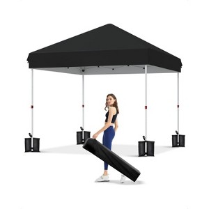 10x10 FT Canopy Tent, Outdoor Shelter with 3 Adjustable Heights, Quick Setup, Includes 4 Sandbags & Carry Bag, Ideal for Camping, Parties - 1 of 4