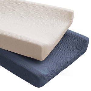 LISM 2 Pack Changing Pad Covers Cotton Nursery Diaper Changing Pad Sheets - 1 of 4