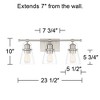 Possini Euro Design Kalen Modern Wall Light Brushed Nickel Hardwire 23 1/2" 3-Light Fixture Clear Glass Shade for Bedroom Bathroom Vanity Reading - 4 of 4
