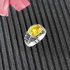 Slickblue Women's 925 Sterling Silver Ring with Topaz CZ, Reverse Two-Tone Design, Oval Solitaire Style, Sizes 5-9 - 2 of 3