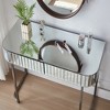 KIGFTSOD Mirrored Makeup Console Table with Stainless Steel Base, Console Dressing Table with 2 Drawers,Versatile Desk for Bedroom and Office - 4 of 4