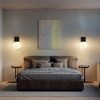 PAKOKULA Matte Black Outdoor and Indoor Wall Sconce with White Globe Glass Shade - 3 of 4