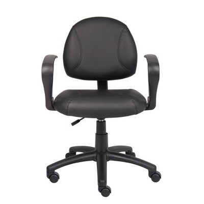 Black LeatherPlus Ergonomic Task Chair with Fixed Arms
