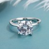 14K Gold and Sterling Silver Round Prong-Set Ring with 4.00 CTTW Brilliant Cut Simulated Diamond - 3 of 4