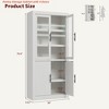 71" Tall Kitchen Large Pantry Cabinet, Farmhouse Kitchen Pantry Storage Cabinet w/ 4 Doors & Adjustable Shelves, Freestanding Wood Large Food Cupboard - 2 of 4
