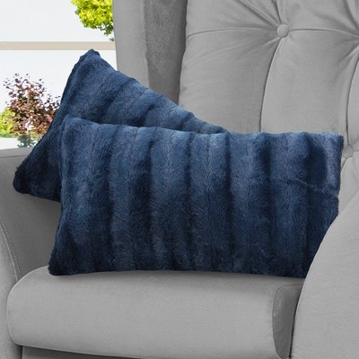 Cheer Collection Luxurious Faux Fur Throw Pillows Set of 2