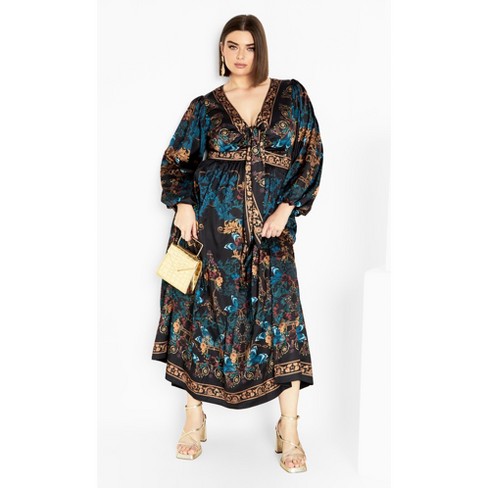 City Chic  Women's Plus Size Katalina Floral Maxi Dress - Black - 16w :  Target