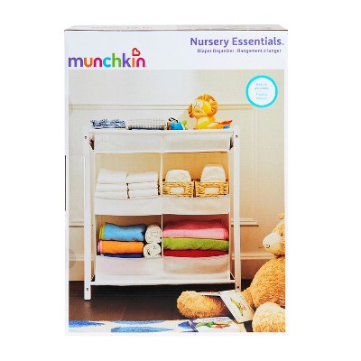 White Fabric Nursery Essentials Organizer with Shelves